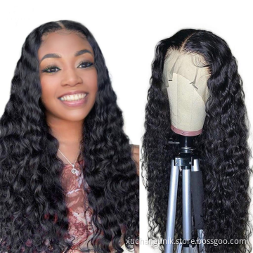 13*4 Water Lace Front Human Hair Wigs For Black Women Pre Plucked Peruvian Water Wave Remy Wig Full End Remy Apple Girl